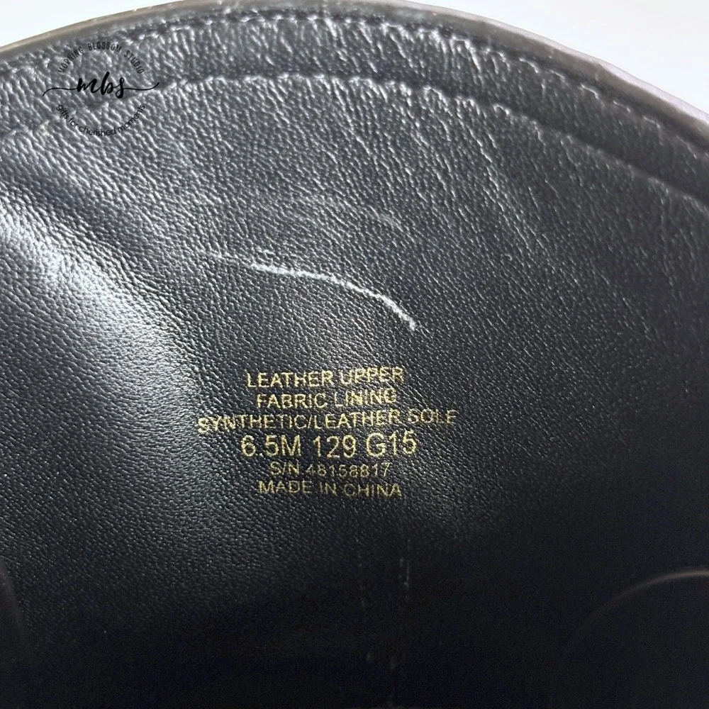 NWOT Tory Burch Thea Riding Boots Equestrian Leather Zip‎ Buckle Black Women 6.5